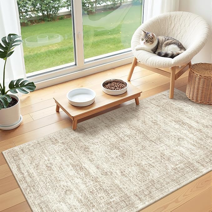 2x4 Washable Rug Runner for Bathroom, Soft Entryway Rug for Laundry Room
