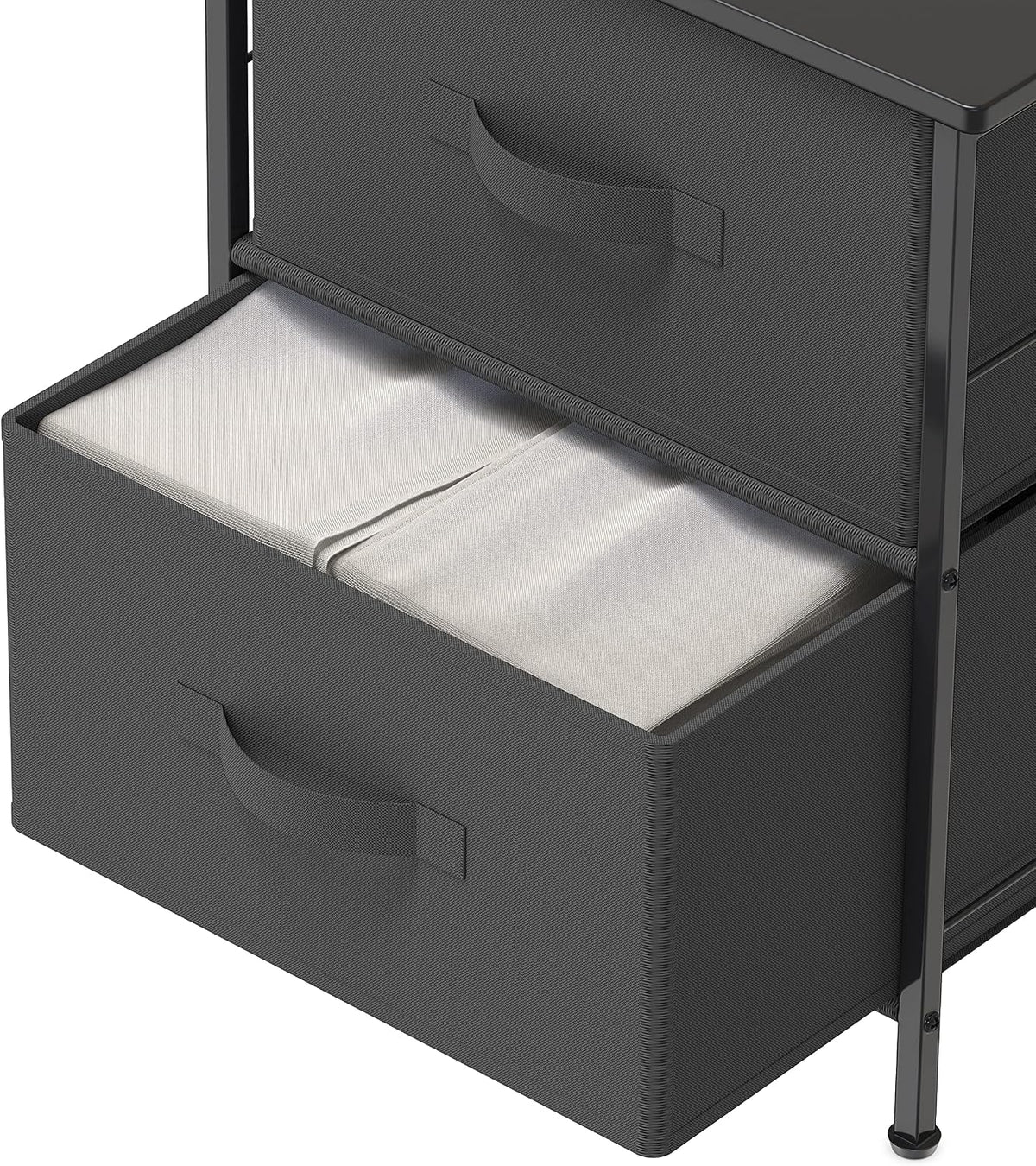 Simple Houseware 2 Tier Night Stand Dresser Organizer Drawer, Dark Gray