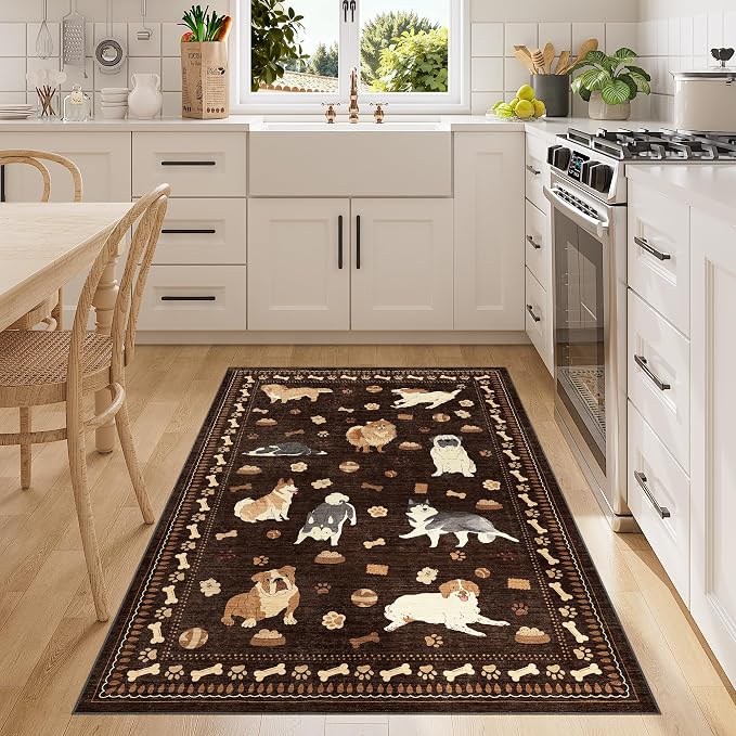DUKINO 3x5 Area Rug, Lightweight Washable Entryway Rug