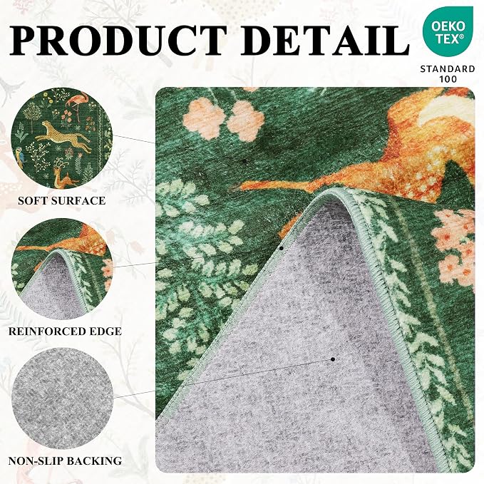DUKINO 2x6 Rug for Hallway, Washable Kitchen Runner Rug