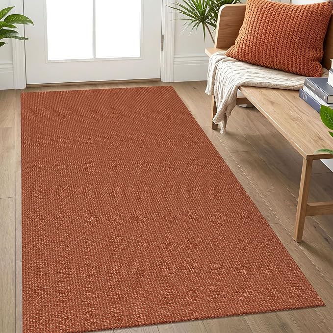 IOHOUZE Washable Area Rug 3x5 Non Slip Rubber Backed Woven Rugs
