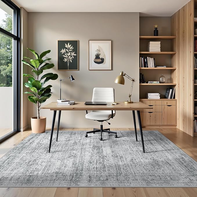 6x9 Rug for Living Room, Soft Low Pile Indoor Washable Rugs for Bedroom