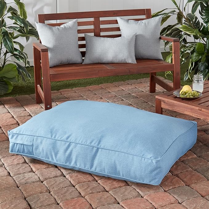 Charlie Rectangle Indoor/Outdoor Pillow Style Dog Bed, Denim, Medium (30" x 42")