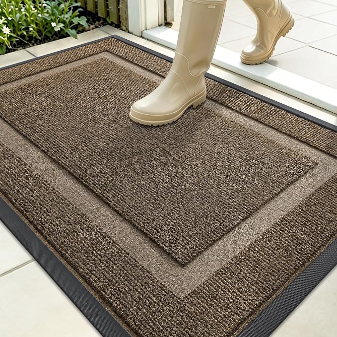 OLANLY Front Door Mat Indoor Outdoor Entrance, Waterproof All-Season,