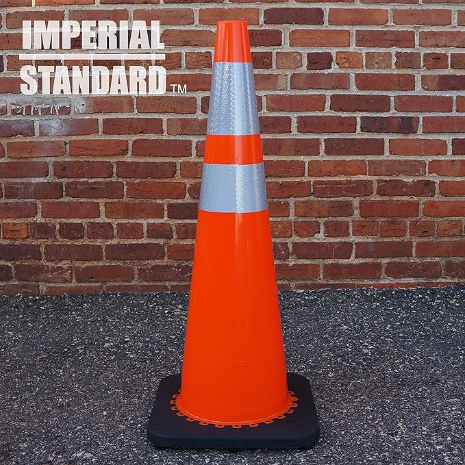Traffic Cones - Safety Cones - 36" Orange Cones with 2 Reflective Collars - Construction Cones - Road Cones - Parking Cones - Street Cone (64 pack)
