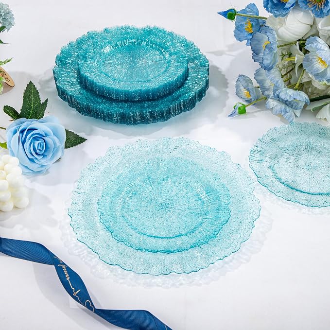 U-QE 60PCS Clear Blue Plates