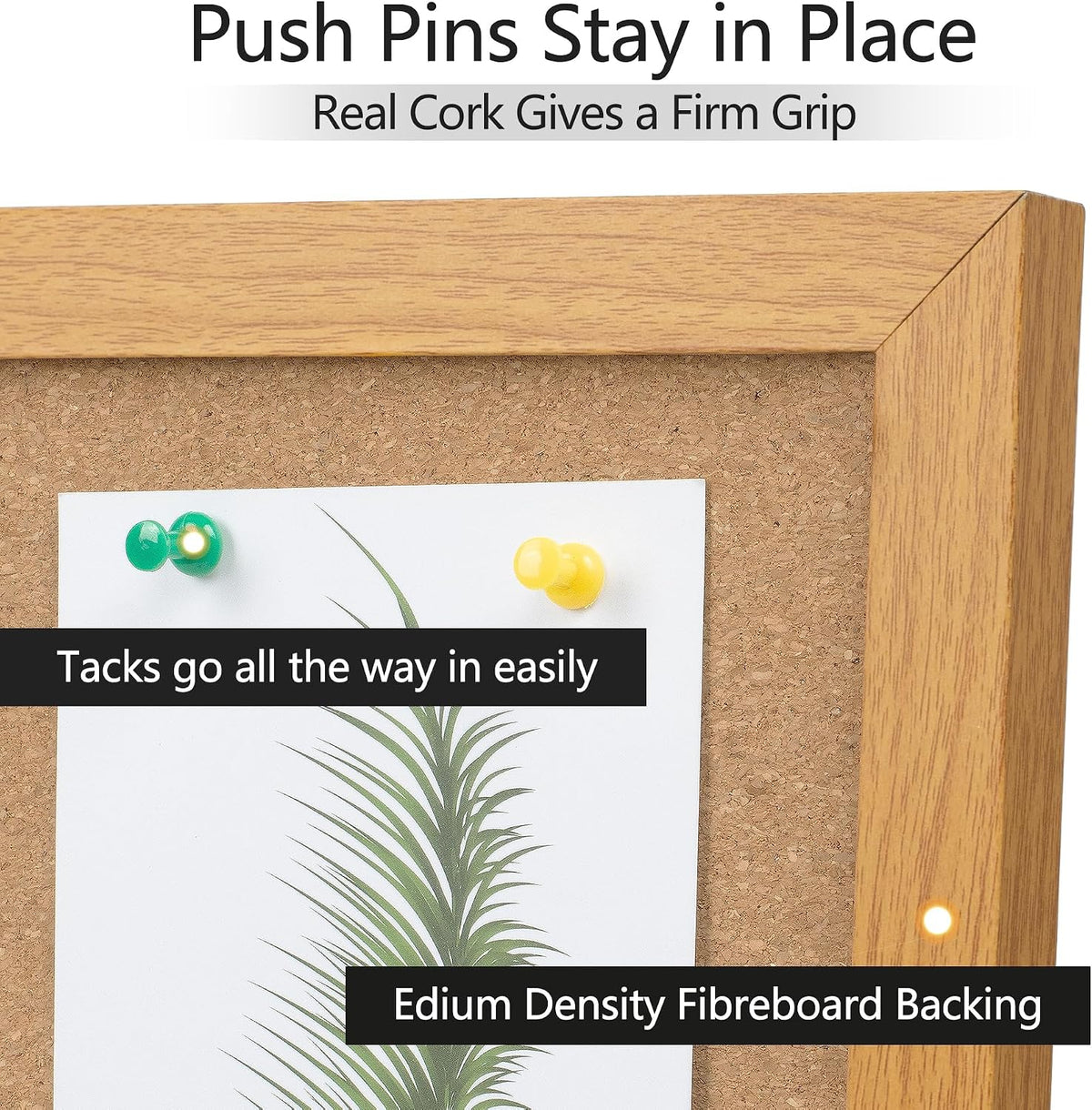 Cork Board Bulletin Board 24 x 36, Wood Framed Corkboard for Wall