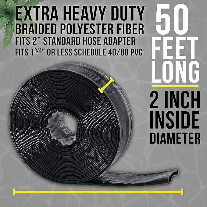 U.S. Pool Supply Pool Backwash Hose 2 Inch Diameter x 50 Feet