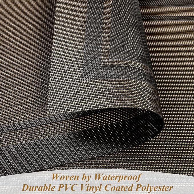 SHACOS Woven Vinyl Placemats Set of 4 Wipe Clean Place Mats
