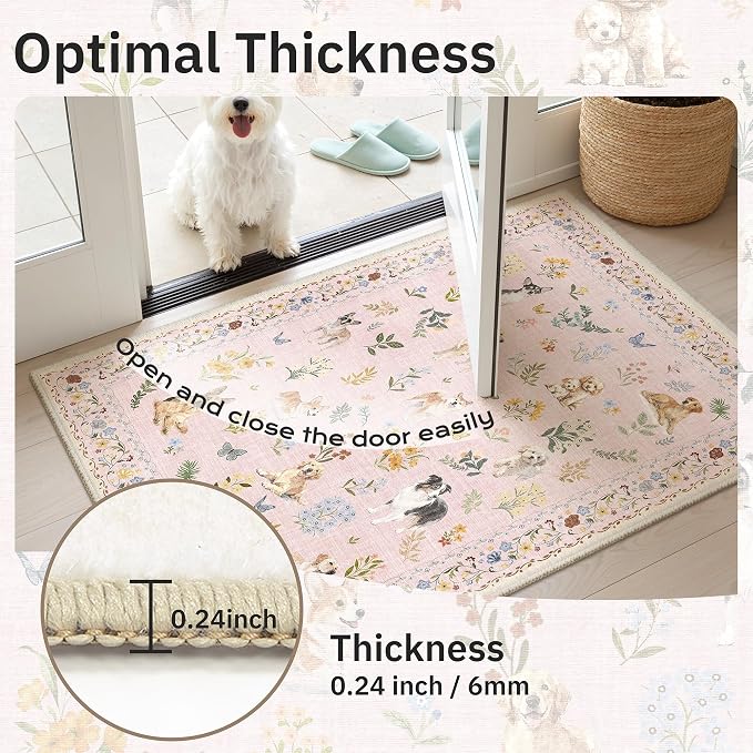 Soalmost Dog 8x10 Pink Area Rugs
