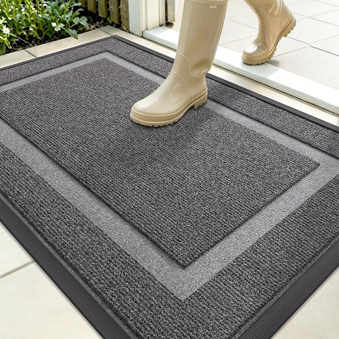 OLANLY Front Door Mat Indoor Outdoor Entrance, Waterproof All-Season,