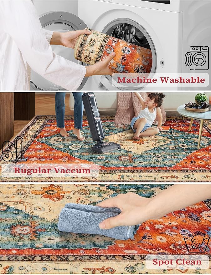 SERISSA Boho Washable Runner Rug