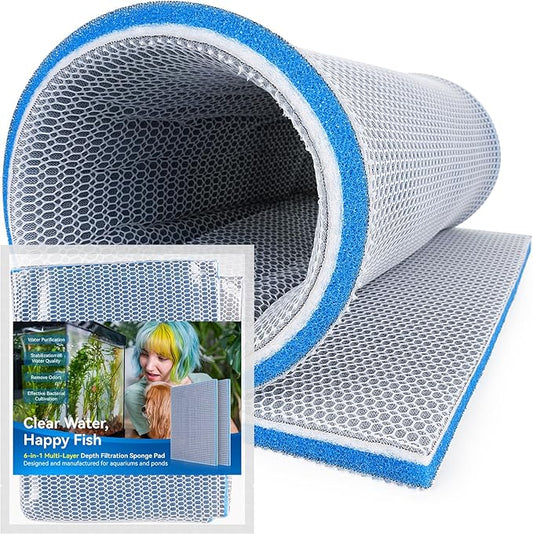 Borlech 8-Layer Fast-Acting Aquarium Filter Pad