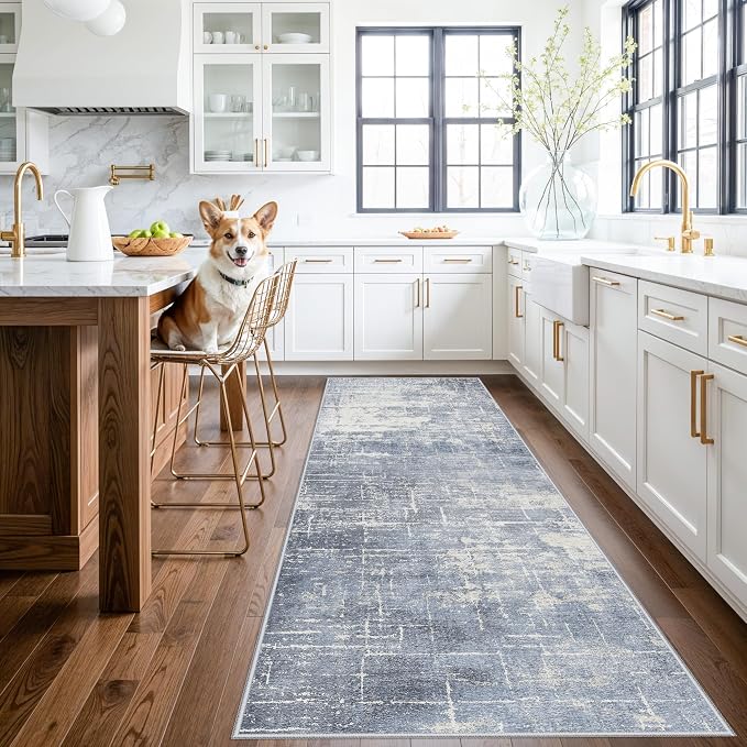 Abstract 3x10 Kitchen Rug Runners: Washable 10ft Hardwood Floor Mat Bathroom