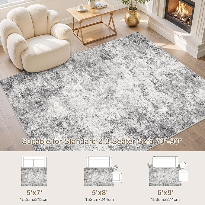 UERMEI 6x9 Washable Area Rug