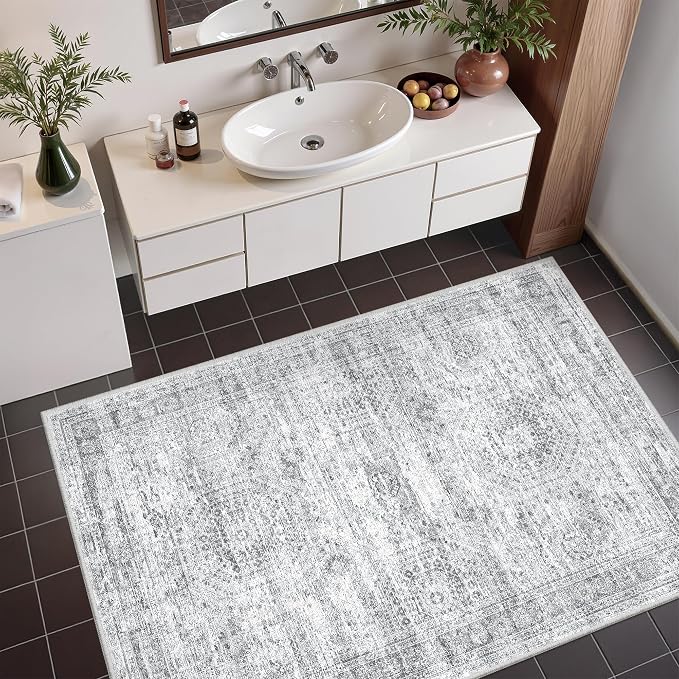 3x4 Washable Area Rug for Entryway, Soft Kitchen Rugs Non Slip for Dining Room