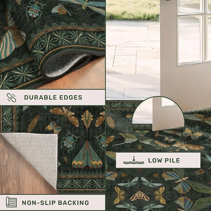 Dark Green 3x10 Extra Long Runner Rugs