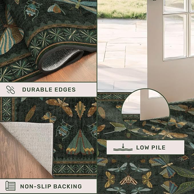 Hazo Haus Washable Insect 2x6 Runner Rug