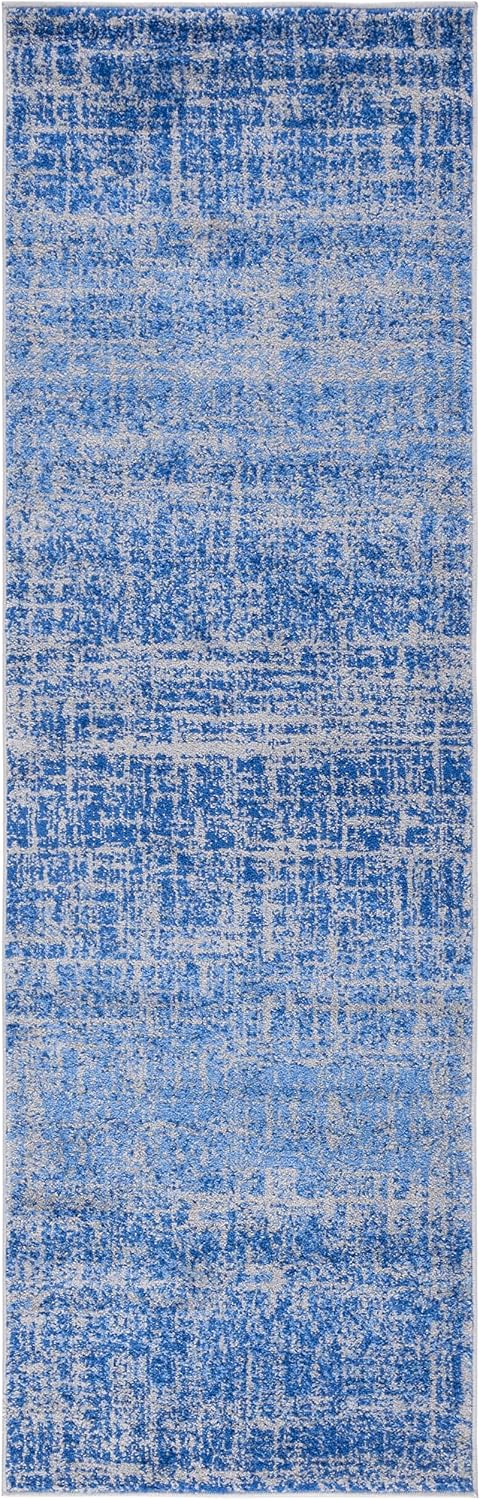 SAFAVIEH Adirondack Collection Runner Rug - 2'6" x 10', Blue & Silver, Modern Abstract Design, Non-Shedding & Easy Care, Ideal for High Traffic Areas in Living Room, Bedroom (ADR116D)