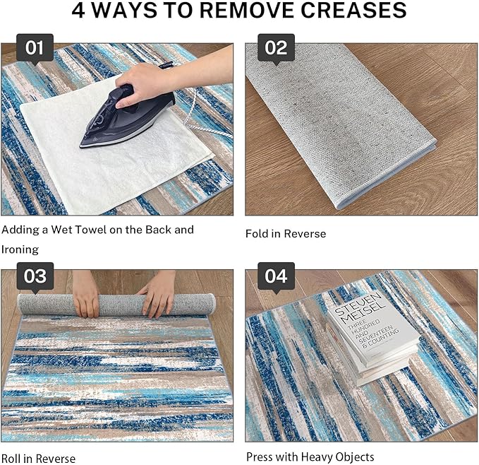 Lansny Small Abstract Area Rug, Entryway Rug Washable Door Mat Indoor Entrance