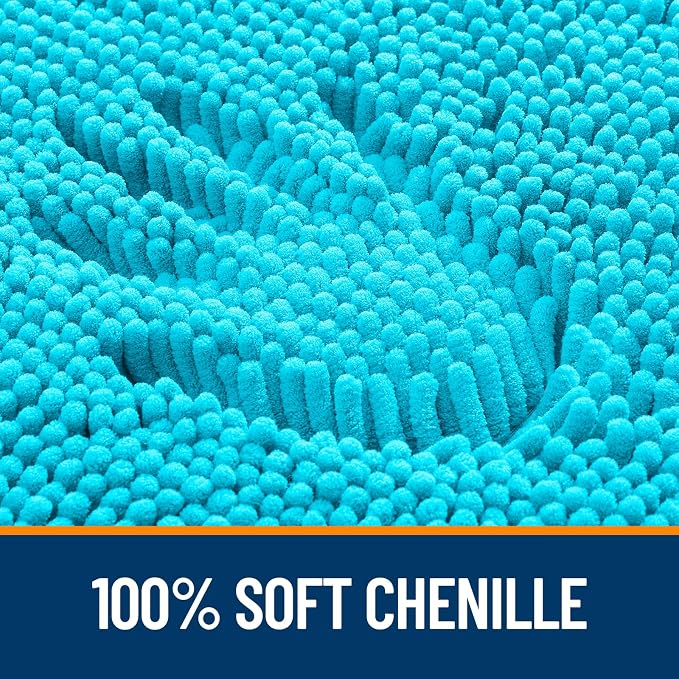 OLANLY Bathroom Rugs 30x20, Extra Soft Absorbent Chenille Bath Rugs, Rubber