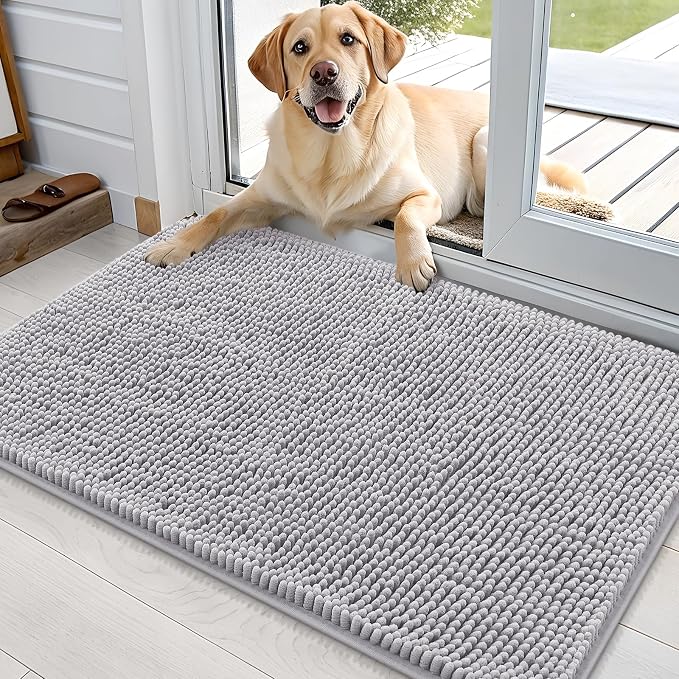OLANLY Dog Door Mat for Muddy Paws 36x24, Absorbs Moisture and Dirt, Absorbent