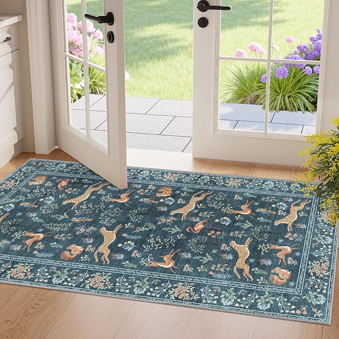 DUKINO 2x4 Rug for Hallway, Washable Kitchen Runner Rug