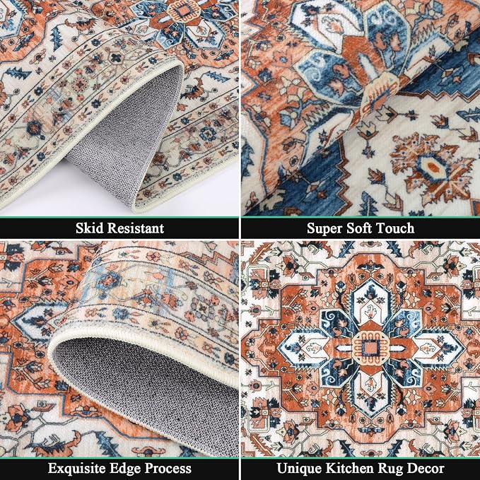 HEBE Boho Kitchen Rug Sets 3 Piece