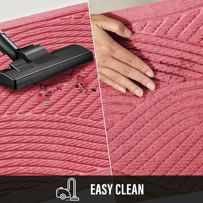 HIYARD Sturdy Front Door Mat, Absorbent Muddy Dirt Resist Welcome Door Mats