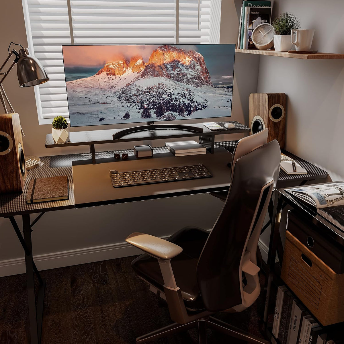 EUREKA ERGONOMIC Dual Monitor Stand Adjustable Carbon Fiber