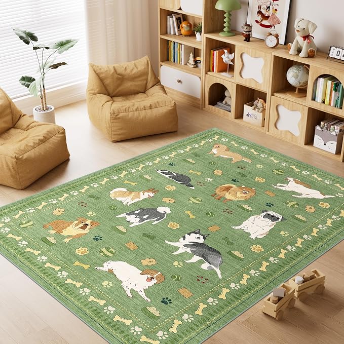 DUKINO 4x6 Area Rug, Non Slip Washable Rug