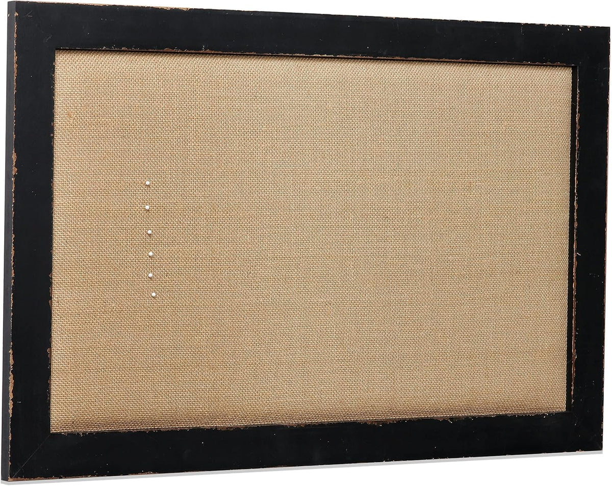 SOFE 18x29 Black Framed Bulletin Board, Fabric Pin Board Large