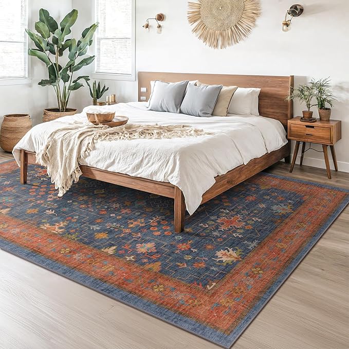 Navy Blue Area Rugs 9x12 Living Room, Dining Room Rugs