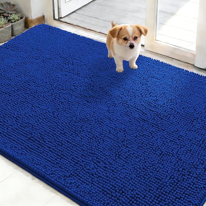 OLANLY Dog Door Mat for Muddy Paws 48x30, Absorbs Moisture and Dirt, Absorbent