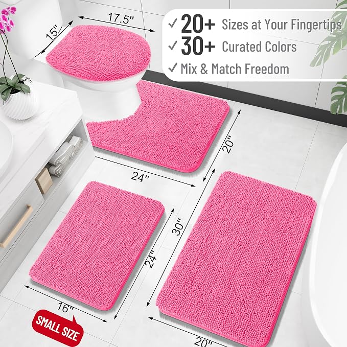 OLANLY Large Bathroom Rugs 45x27, Extra Soft Absorbent Chenille Bath Rugs