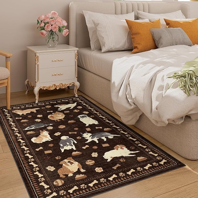 DUKINO 3x5 Area Rug, Lightweight Washable Entryway Rug