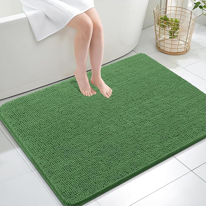 OLANLY Large Bathroom Rugs 40x32, Extra Soft Absorbent Chenille Bath Rugs