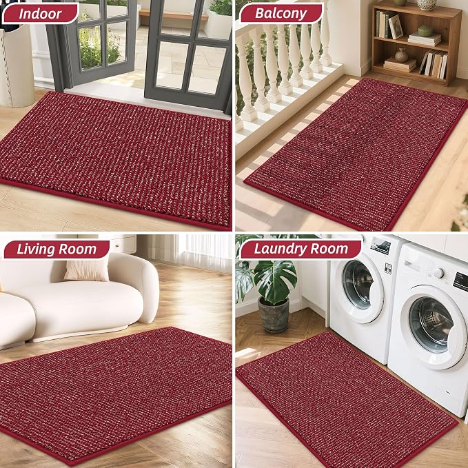BEQHAUSE Dirt Trapper Door Mat 32" x 48", Non-Slip Washable Doormats Entrance