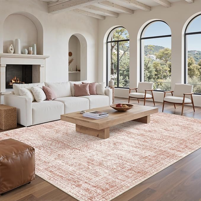 Soalmost 6x9 Area Rug for Living Room Washable Non-Slip Modern Rugs for Bedroom