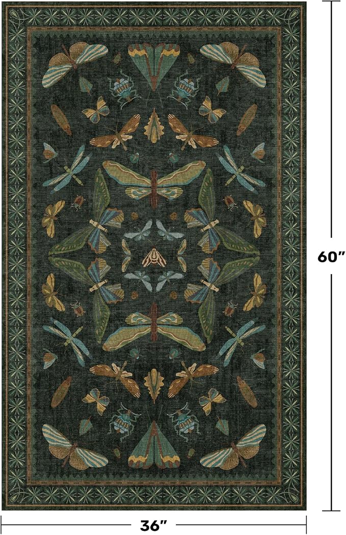 Green and Black Entryway Rug
