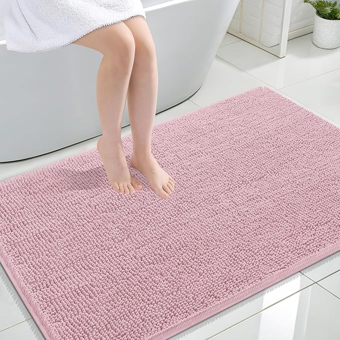 OLANLY Large Bathroom Rugs 47x32, Extra Soft Absorbent Chenille Bath Rugs