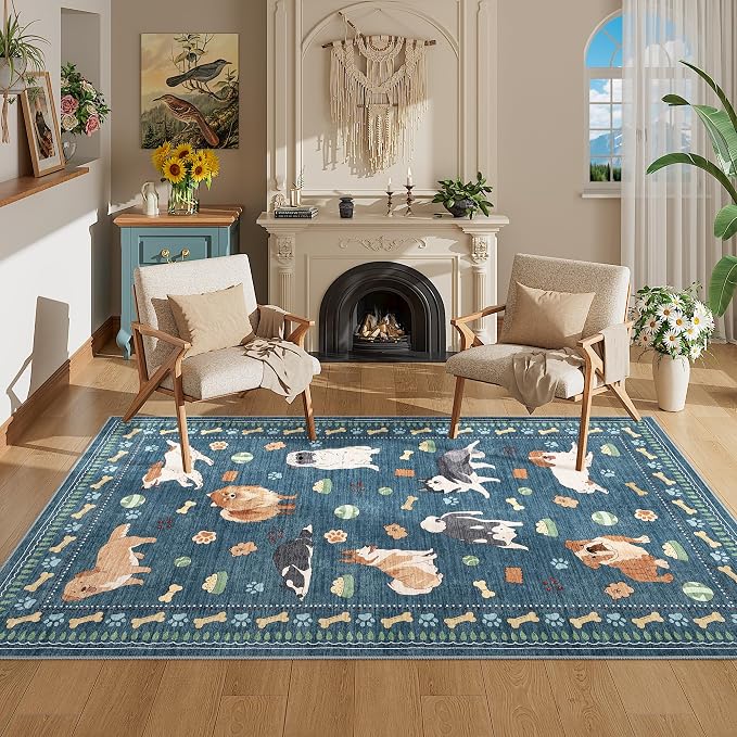 DUKINO 3x5 Area Rug, Lightweight Washable Entryway Rug