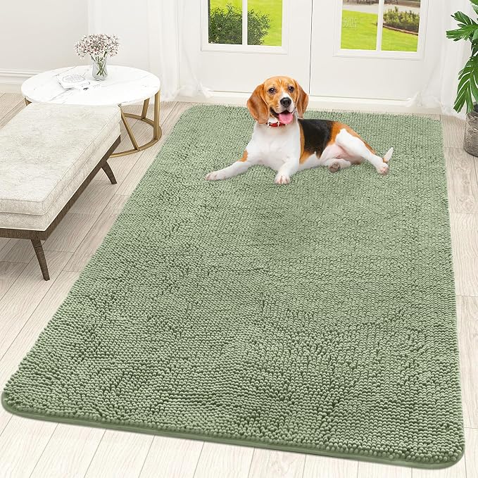 OLANLY Dog Door Mat for Muddy Paws 59x35, Absorbs Moisture and Dirt, Absorbent