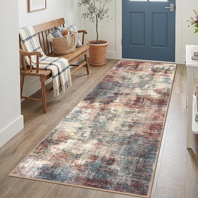 IOHOUZE Abstract Runner Rug 3x7 Ft Washable Runners
