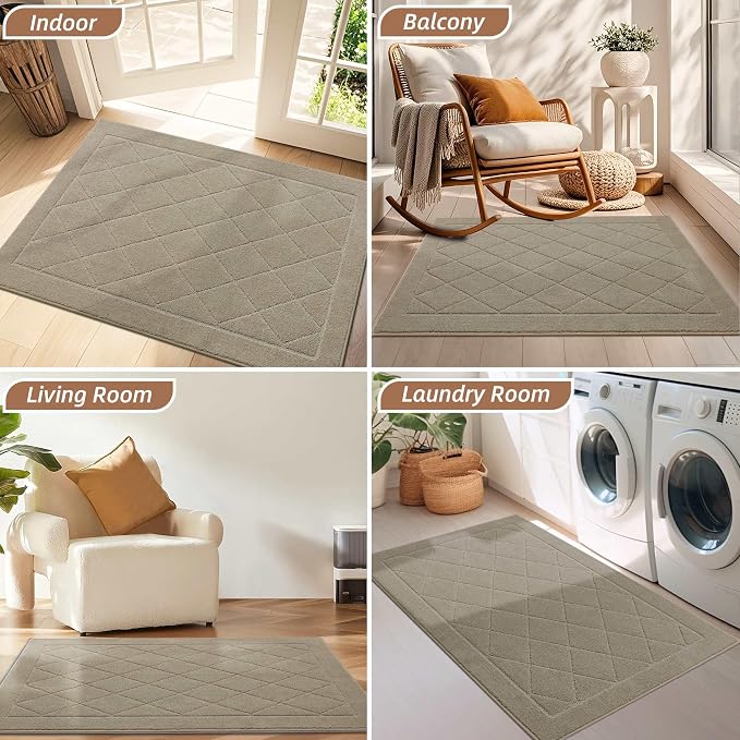 BEQHAUSE Dirt Trapper Door Mat 36" x 60", Doormat Non-Slip Entryway Rugs