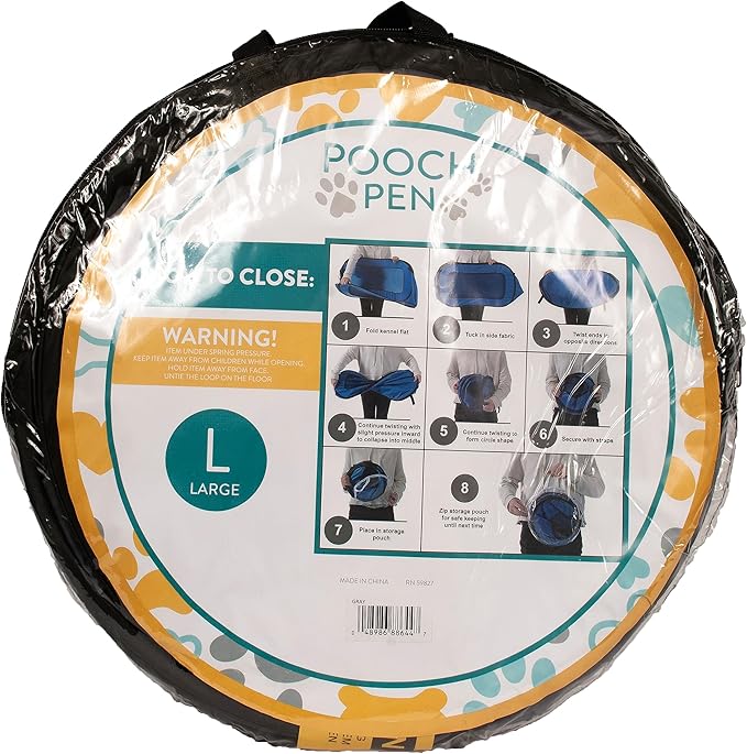 Beatrice Home Fashions Portable, Collapsible, Pop Up Kennel Travel Cat and Dog Crate, 40" L x 27" W x 27" H, Face of Love