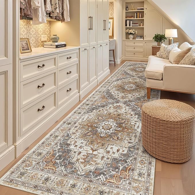 Madane Hallway Rug 3x10, Kitchen Rugs Washable Entryway Rug Vintage Kitchen