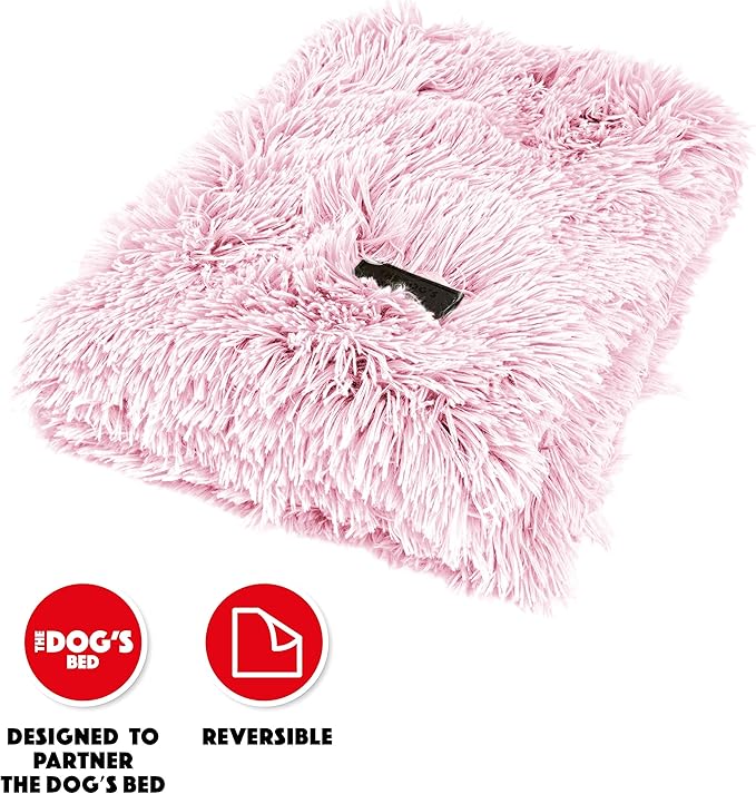 The Dog’s Blanket – Faux Fur Dog Blanket, Pink, Large, 28x42