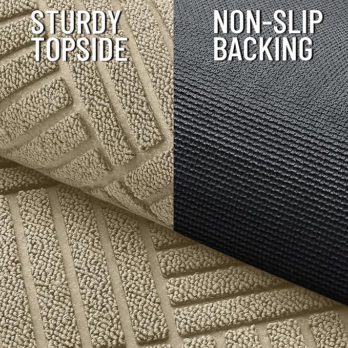 OLANLY Front Door Mat Outside Entrance 29.5x17, Heavy Duty Sturdy Natural