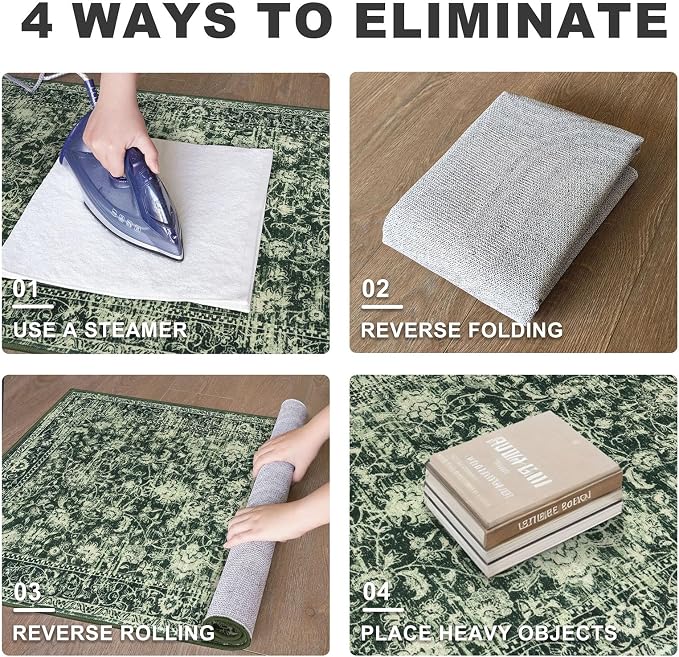 KILOCOCO Small Area Rug 2x3 Entryway Rugs Printed Vintage Floral Washable Rug